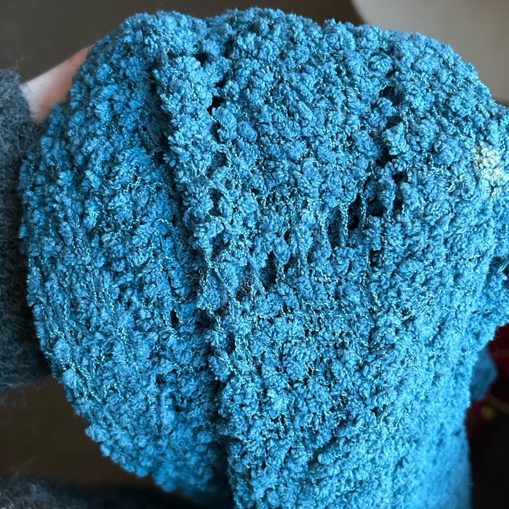 Cozy Knit Women’s Sweater - Teal - Picture 4 of 4